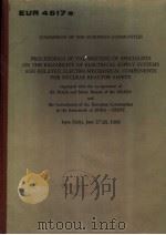 COMMISSION OF THE EUROPEAN COMMUNITIES PROCEEDINGS OF THE MEETING OF SPECIALISTS ON THE RELIABILITY PDF电子版封面