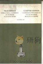PROCEEDINGS INTERNATIONAL CONFERENCE ON PROPERTIES OF  NUCLEAR STATES（ PDF版）