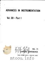 ADVANCES IN INSTRUMENTATION  VOL.30  PART 1（1975 PDF版）