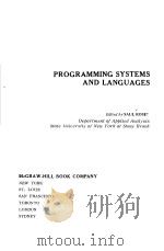 PROGRAMMING SYSTEMS AND LANGUAGES PDF电子版封面 SAUL ROSE