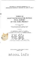 TOPICS IN LIGHT WATER REACTOR PHYSICS:FINAL REPORT OF THE NORA PROJECT PDF电子版封面