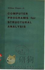 COMPUTER PROGRAMS FOR STRUCTURAL ANALYSIS PDF电子版封面