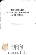 THE COOLING OF ELECTRIC MACHINES AND CABLES SECOND EDITION PDF电子版封面