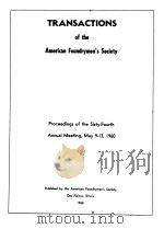 TRANSACTIONS OF THE AMERICAN FOUNDRYMEN'S SOCIETY VOLUME 68 1960 PDF电子版封面