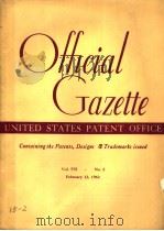 OFFICAL GAZETTE UNITED STATES PATENT OFFICE VOLUME 775 NO.2 PDF电子版封面
