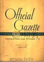 OFFICAL GAZETTE UNITED STATES PATENT OFFICE VOLUME 775 NO.1 PDF电子版封面