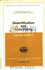 DESERTIFICATION AND SOILS POLICY SYMPOSIA PARERS 3 PDF电子版封面