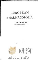 EUROPEAN PHARMACOPOEIA VOLUME 3 1975 PDF电子版封面