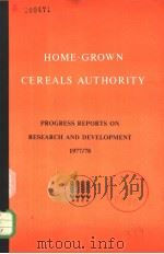 PROGRESS REPORT ON RESEARCH AND DEVELOPMENT 1977-1978 PDF电子版封面