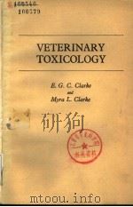 VETERINARY TOXICOLOGY 1977 PDF电子版封面 0702006483