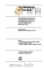 THE METALLURGY OF CAST LRON PDF电子版封面 2604000016 B.LUX I.MINKOFF F.MOLLARD