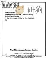 A MULTIGRID METHOD FOR TRANSONIC WING ANALYSIS AND DESIGN PDF电子版封面 P.RAJ