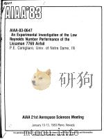 AN EXPERIMENTAL INVESTIGATION OF THE LOW REYNOLDS NUMBER PERFORMANCE OF THE LISSAMAN 7769 AIRFOIL（1983 PDF版）