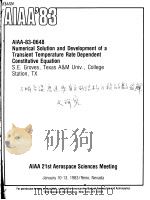 NUMERICAL SOLUTION AND DEVELOPMENT OF A TRANSIENT TEMPERATURE RATE DEPENDENT CONSTITUTIVE EQUATION（1983 PDF版）