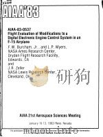 FLIGHT EVALUATION OF MODIFICATIONS TO A DIGITAL ELECTRONIC ENGINE CONTROL SYSTEM IN AN F-15 AIRPLANE 1983 PDF电子版封面