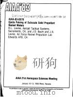 EJECTA PULSING OF SUBSCALE SOLID PROPELLANT ROCKET MOTORS 1983 PDF电子版封面