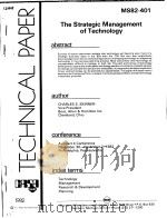 THE STRATEGIC MANAGEMENT OF TECHNOLOGY PDF电子版封面