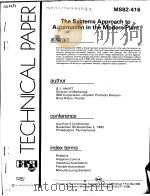 THE SYSTEMS APPROACH TO AUTOMATION IN THE MODERN PLANT（ PDF版）