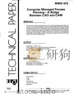 COMPUTER MANAGED PROCESS PLANNING-A BRIDGE BETWEEN CAD AND CAM PDF电子版封面