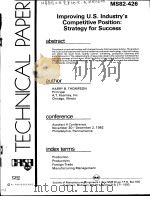 IMPROVING U.S.INDUSTRY'S COMPETITIVE POSITION:STRATEGY FOR SUCCESS PDF电子版封面