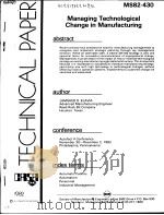 MANAGING TECHNOLOGICAL CHANGE IN MANUFACTURING（ PDF版）