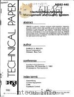 MACHINE MANUFACTURING MANAGEMENT AND QUALITY SYSTEM PDF电子版封面