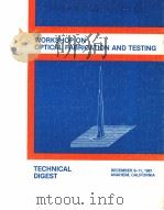 WORKSHOP ON OPTICAL FABRICATION AND TESTING PDF电子版封面