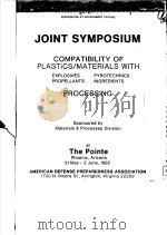 JOINT SYMPOSIUM COMPATIBILITY OF PLASTICS/MATERIALS WITH 1982 PDF电子版封面