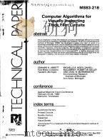 COMPUTER ALGORITHMS FOR VISUALLY INSPECTING THICK FILM CRICUITS PDF电子版封面