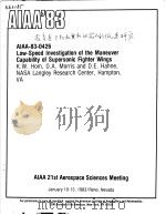 LOW-SPEED INVESTIGATION OF THE MANEUVER CAPABILITY OF SUPERSONIC FIGHTER WINGS（ PDF版）
