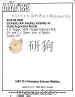 ESTIMATING ROLL COUPLING INSTABILITY FOR HIGHLY AUGMENTED AIRCRAFT（ PDF版）