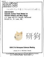 SUBSONIC SURFACE PANEL METHOD FOR AIRFRAME ANALYSIS AND WING DESIGN（ PDF版）
