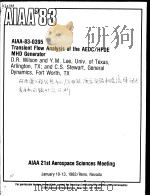 TRANSIENT FLOW ANALYSIS OF THE AEDC/HPDE MHD GENERATOR（ PDF版）
