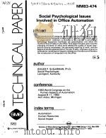 SOCIAL PSYCHOLOGICAL ISSUES INVOLVED IN OFFICE AUTOMATION（ PDF版）