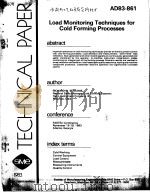 LOAD MONITORING TECHNIQUES FOR COLD FORMING PROCESSES PDF电子版封面