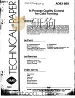 IN PROCESS QUALITY CONTROL FOR COLD FORMING（ PDF版）