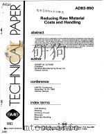 REDUCING RAW MATERIAL COSTS AND HANDLING PDF电子版封面