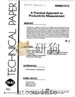 A PRACTICAL APPROACH TO PRODUCTIVITY MEASUREMENT（ PDF版）