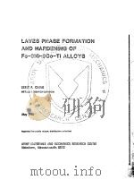 LAVES PHASE FORMATION AND HARDENING OF FE-9GO-TI ALLOYS（ PDF版）