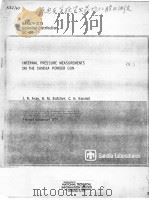 INTERNAL PRESSURE MEASUREMENTS ON THE SANDIA POWDER GUN PDF电子版封面