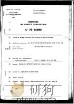 DEMANDE DE BREVET D'INVENTION N°79 01598（ PDF版）
