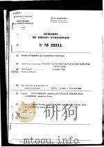 DEMANDE DE BREVET D'INVENTION N°78 29211（ PDF版）