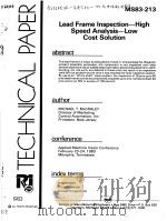 LEAD FRAME INSPECTION-HIGH SPEED ANALYSIS-LOW COST SOLUTION（ PDF版）