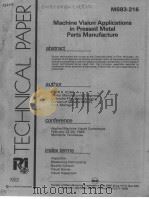 MACHINE VISION APPLICATIONS IN PRESSED METAL PARTS MANUFACTURE（ PDF版）
