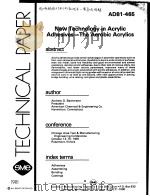 TECHNICAL PAPER AD81-465 NEW TECHNOLOGY IN ACRYLIC ADHESIVES-THE AEROBIC ACRYLICS PDF电子版封面