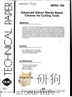 TECHNICAL PAPER MR83-189 ADVANCED SILICON NITRIDE BASED CERAMIC FOR CUTTING TOOLS（ PDF版）