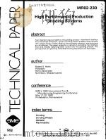 TECHNICAL PAPER MR82-230 HIGH PERFORMANCE PRODUCTION GRINDING SYSTEMS（ PDF版）