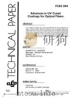 TECHNICAL PAPER FC83-264 ADVNCES IN UV CURED COATINGS FOR OPTICAL FIBERS（ PDF版）