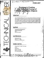 TECHNICAL PAPER FC83-247 PROGRESS IN COATING AND RADIATION CURING OF METAL AND PLASTIC OBJECTS（ PDF版）