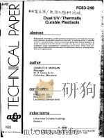 TECHNICAL PAPER FC83-249 DUAL UV/THERMALLY CURABLE PLASTISOLS PDF电子版封面